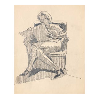1930s Norman Kent Female Figure Reading For Sale