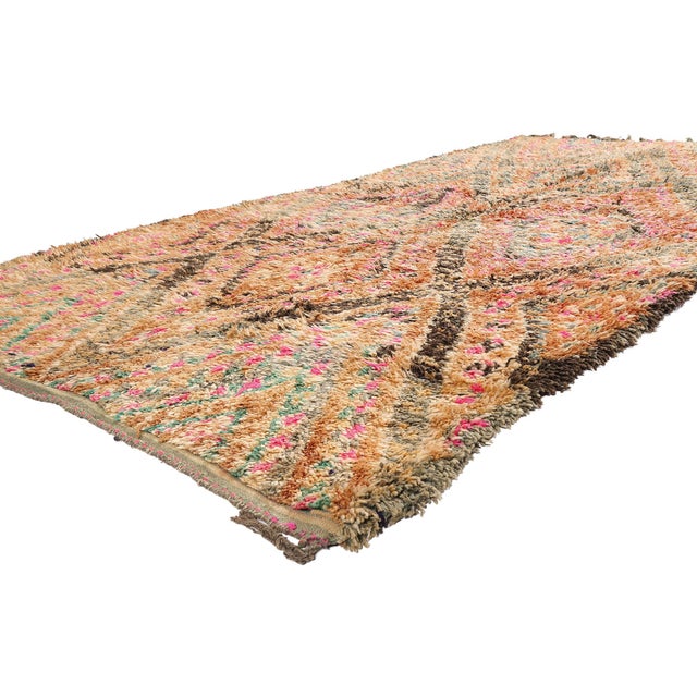 21878 Vintage Beni M'Guild Moroccan Rug, 05'10 x 11'02. The Guardian's Path: A Vintage Beni M'Guild Moroccan Masterpiece...