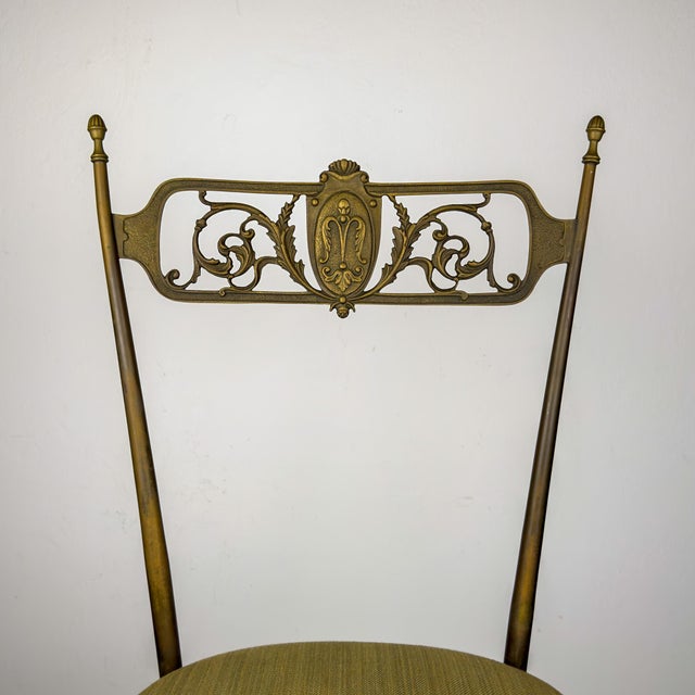 Brown Vintage Decorative Brass Chairs, Italy, 1950s, Set of 2 For Sale - Image 8 of 18