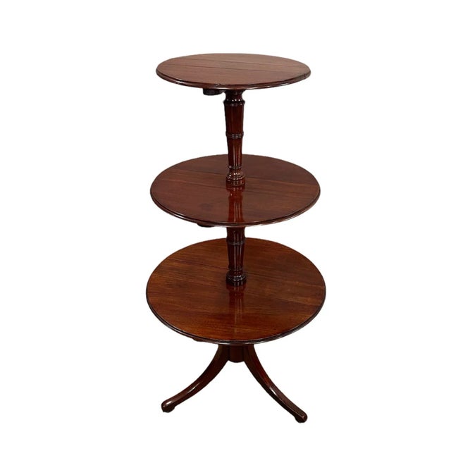 George III Mahogany Drop-Leaf 3 Tiered Dumbwaiter For Sale - Image 4 of 7