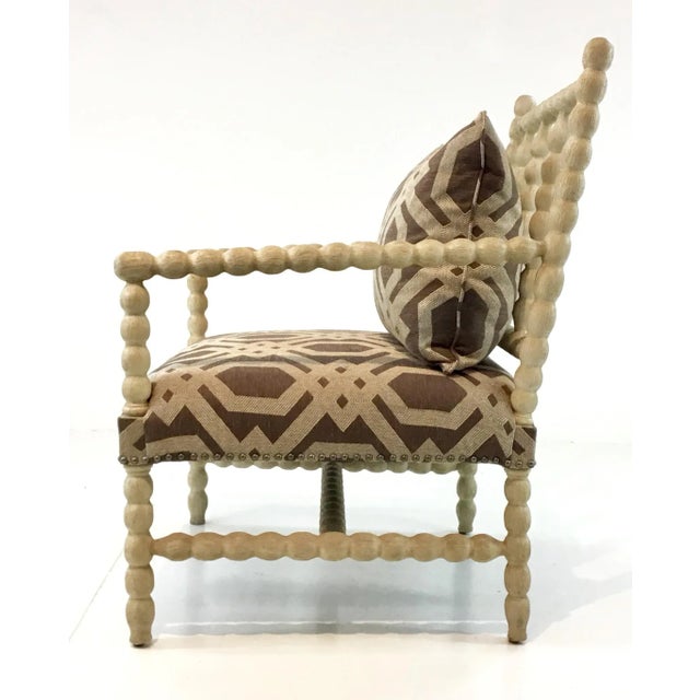 Transitional Brown Geometric Print Rhodes Club Chair ...
