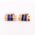 Contemporary Vintage Lapis Lazuli 14k Gold Nugget Textured Cufflinks, Pair For Sale - Image 3 of 4