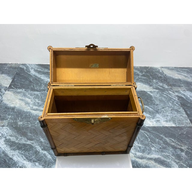 Faux Bamboo Woven Rattan Box For Sale - Image 11 of 13