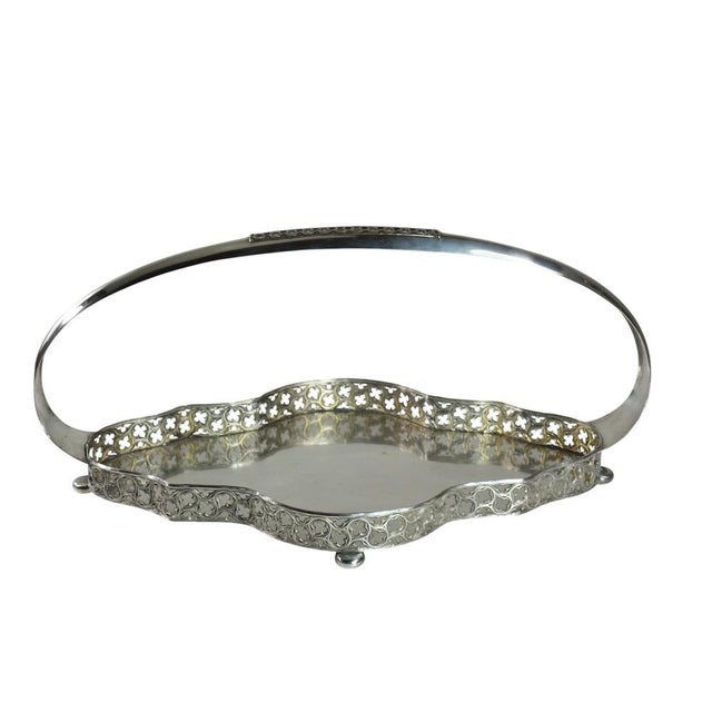 Vintage Italian Art Deco Metal Silverplate Tray by Arrigo Finzi, 1940s For Sale - Image 13 of 13