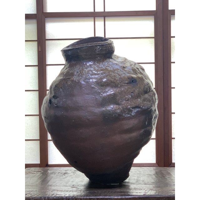 Japanese Antique Japanese Storage Jar For Sale - Image 3 of 8