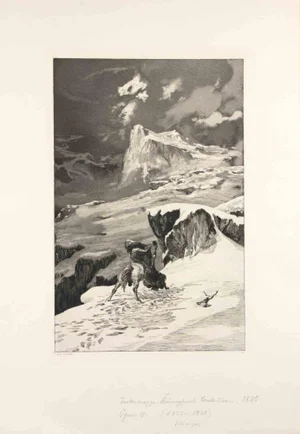 Max Klinger, Kämpfende Kentauren, Etching, 1881