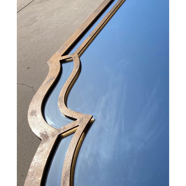 Large Forged Bronze Iron Arched Mirror 6ft 8 Spanish Moorish Colonial Style For Sale - Image 15 of 18