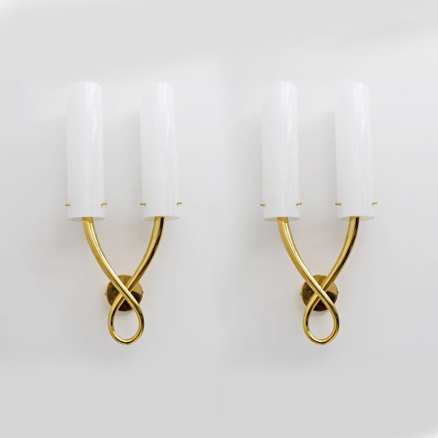 Large Brass and Murano Glass Sconces, 1990, Set of 2 For Sale - Image 9 of 9