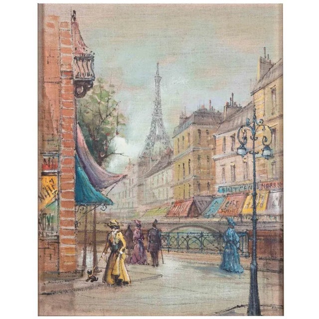 Roberto Regalier, Paris et la Belle Epoque, Pastel Drawing, 20th Century For Sale - Image 4 of 4
