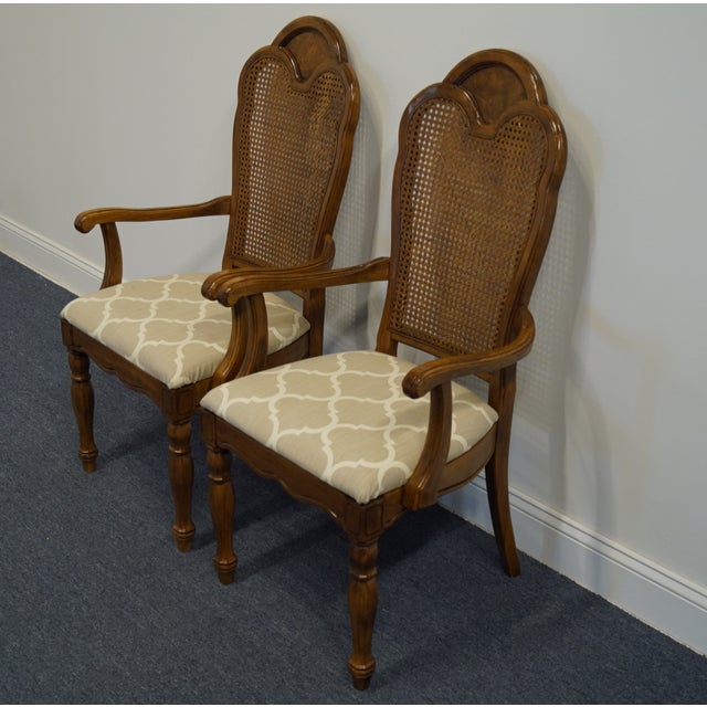 Set of 2 Thomasville Furniture Decorum Collection Cane Back Dining Arm