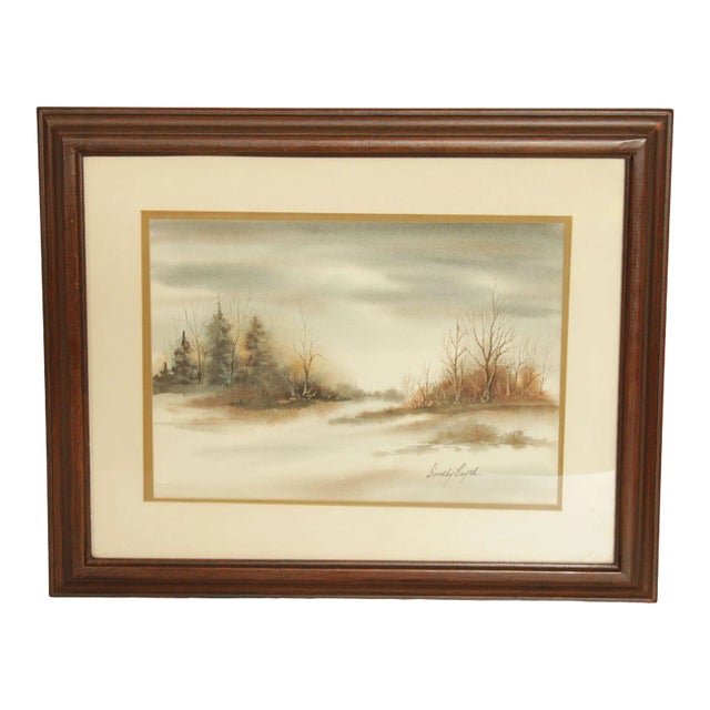Vintage 20th C. Watercolor Landscape by Dorothy Brych For Sale