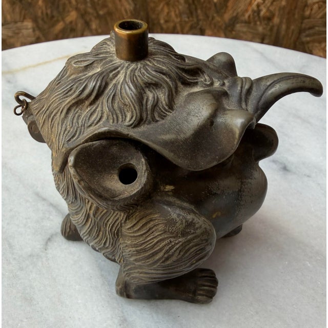 Late 19th Century Late 19th Century Victorian Gothic Revival Bronze Devil Inkwell & Match Striker For Sale - Image 5 of 10