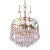 The White Crown, Murano Chandelier White and Purple Drops, 1960s For Sale