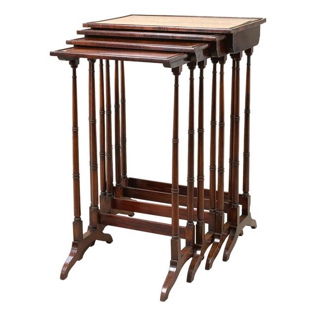 Antique Regency Rosewood Quartetto Nesting Tables, 1825, Set of 4 For Sale