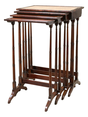 Antique Regency Rosewood Quartetto Nesting Tables, 1825, Set of 4