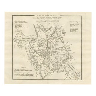 Plan of Ancient Rome with the Fourteen Augustan Regions, 1818 For Sale