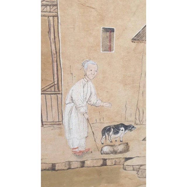 Wallpaper of a Lively Chinese Landscape, 19th Century For Sale - Image 8 of 15