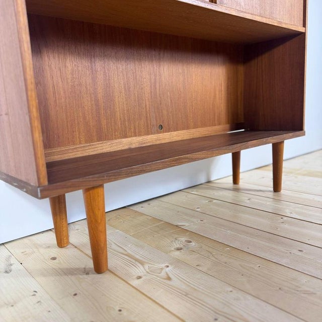 Vintage Danish Teak Bookcase with Sliding Doors, 1960s For Sale - Image 4 of 7