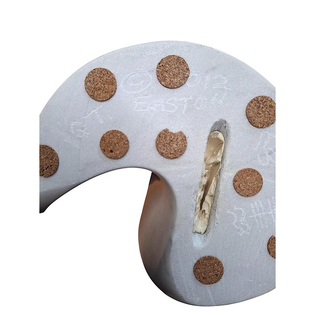 Alabaster White Marble Tabletop Sculpture on Black Granite Base by Easton For Sale - Image 8 of 11