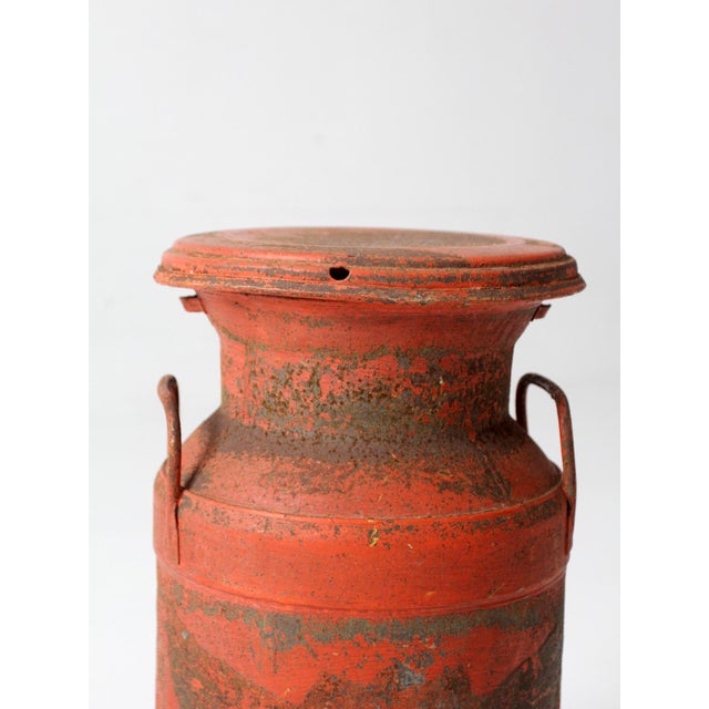 Vintage Farmhouse Red Milk Can For Sale - Image 12 of 17