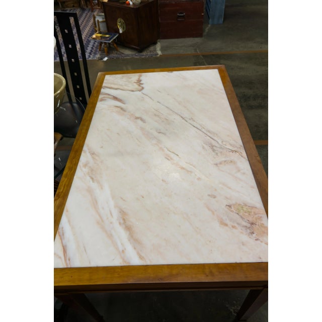 Late 20th Century Pink Marble Top Wooden Desk For Sale - Image 9 of 10