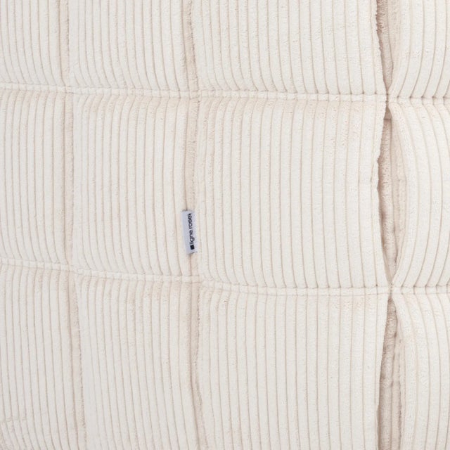 Vintage Ligne Roset Kashima Modular Set in Vanilla Corduroy - Restored 4-Piece Lounge For Sale - Image 11 of 17