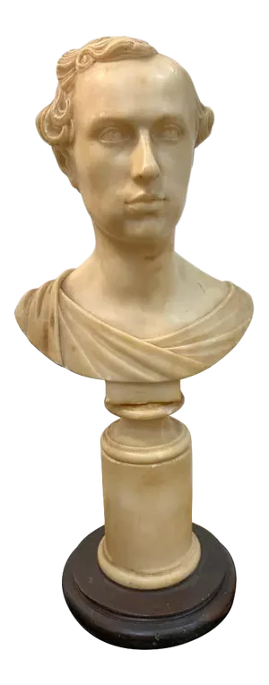19th Century Italian Neoclassical Alabaster Portrait Bust of a Gentleman by Insom Fece 1839