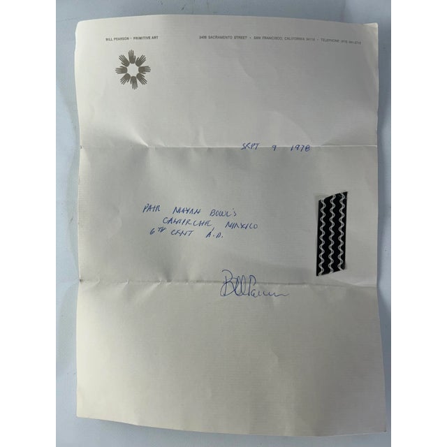 Ceramic Mayan Polychrome Vessels, Bowl With Vision Serpent Motif and Matched Pair of Cups, Circa 600-900 Common Era - 3 Pieces For Sale - Image 7 of 7