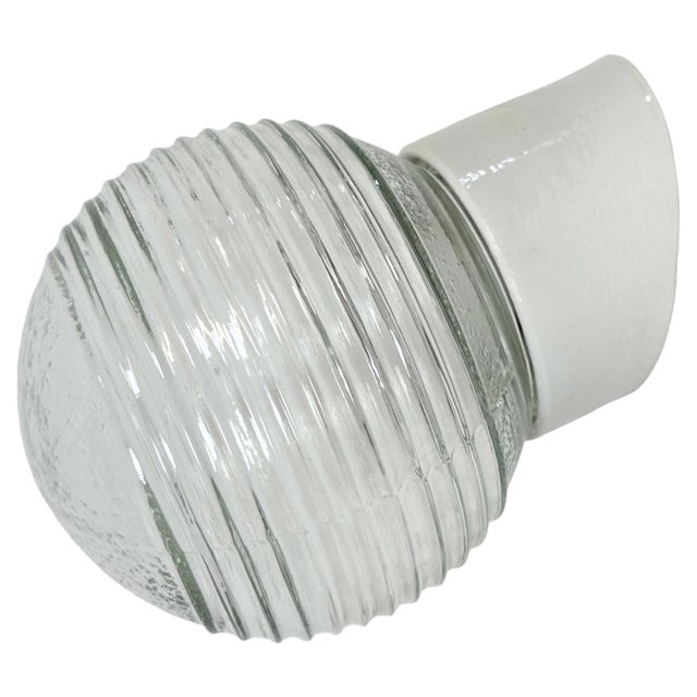 Vintage White Porcelain Wall Light, 1970s For Sale