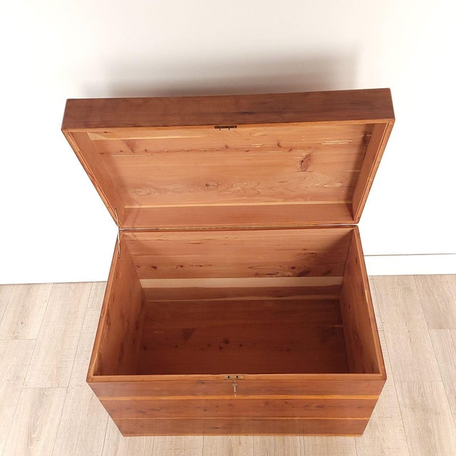 Brass Mounted Camphor Campaign Trunk, Vintage For Sale - Image 9 of 9