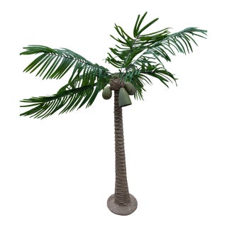 Mid Century Coastal Palm Tree Bullet Floor Lamp For Sale