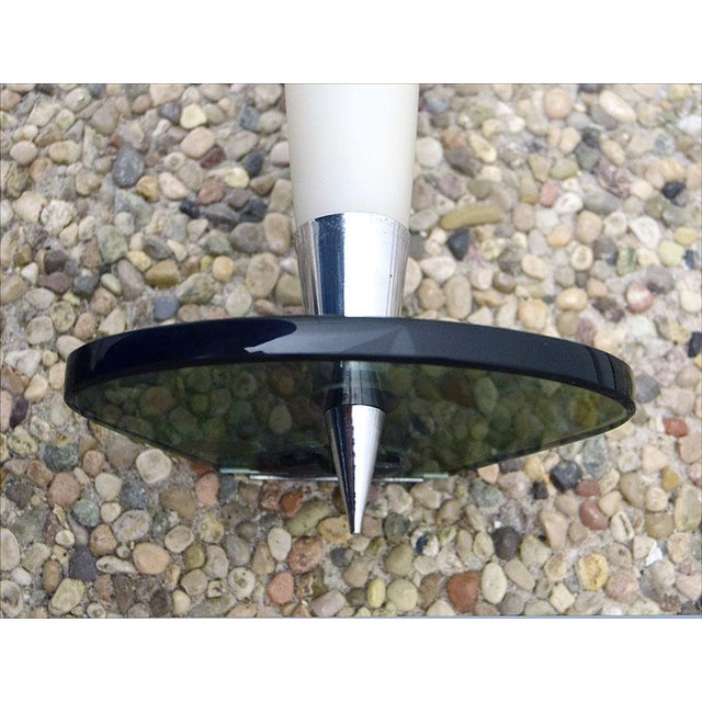 Mid-Century Wall Lights in Satin Glass, Crystal and Chromed Brass, Set of 2 For Sale - Image 10 of 14