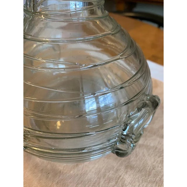Transparent 1960s Italian Costantini Threaded Art Glass Carafe For Sale - Image 8 of 10