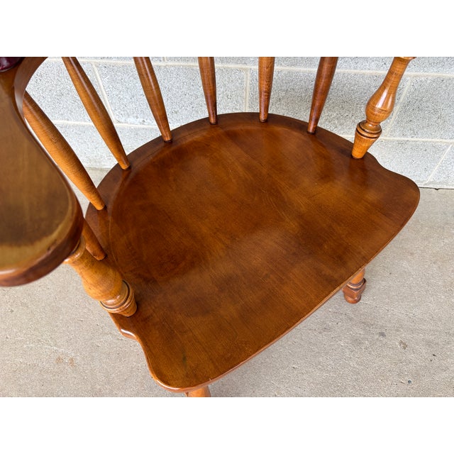 Wood Vintage Maple Barrel Back Saloon Chair For Sale - Image 7 of 11