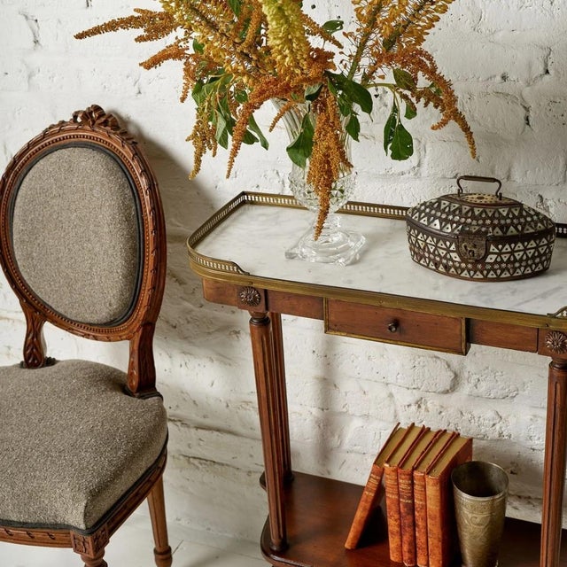 Brown 18th Century Louis XVI Mahogany & Marble Console Table For Sale - Image 8 of 9