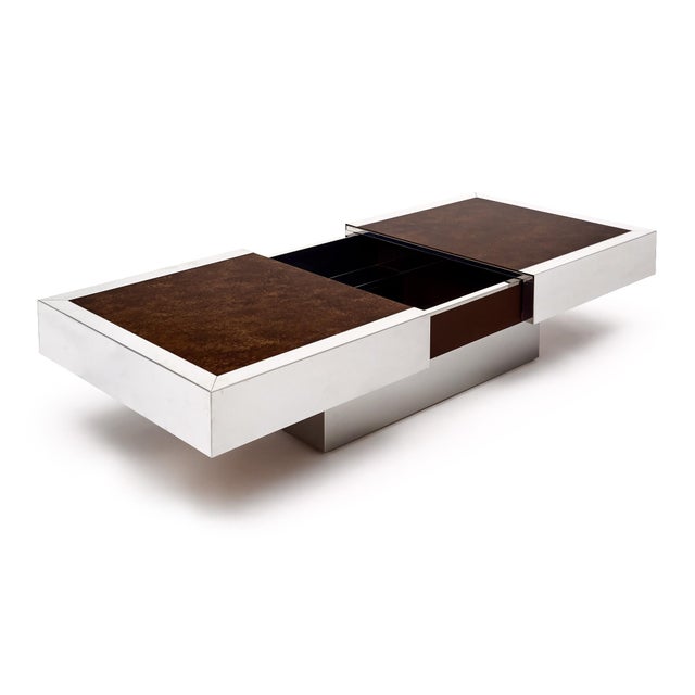 Italian Italian Vintage Chrome Table by Willy Rizzo For Sale - Image 3 of 9