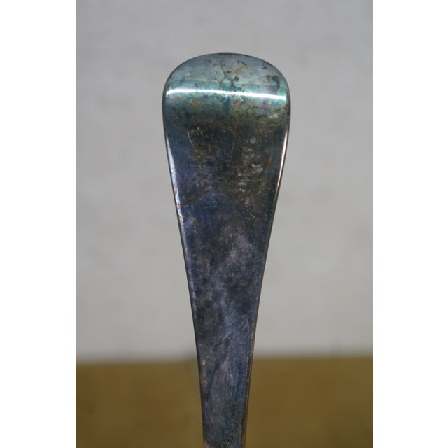 Antique Frederick Elkington Silver Plate Stuffing Serving Spoon 13" For Sale - Image 4 of 12