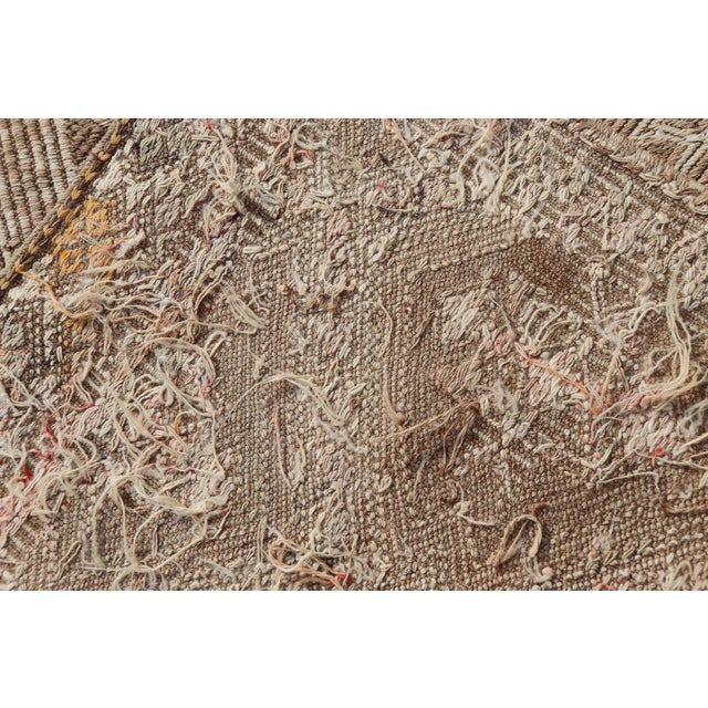 Vintage Turkish Kilim Rug With Diamond Medallions in Taupe, Ivory, and Cocoa For Sale - Image 11 of 11