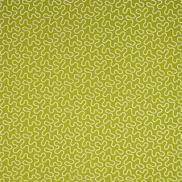 Sample- Schumacher Meander Embroidery Fabric in Leaf For Sale