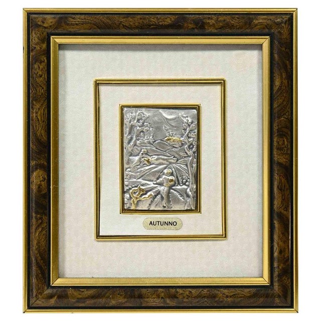 1970s Autumn Figurative Sculpture in Sterling Silver and Gold Leaf by Euroesse, 1970s For Sale - Image 5 of 5