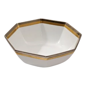 Vintage Fitz & Floyd Platine d'OR Octagonal Serving Vegetable Bowl, Japan