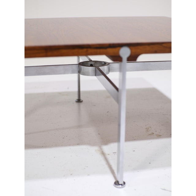 Sven Ellekaer Coffee Table in Rosewood and Steel by Sven Ellekær for Søren Willadsen Møbelfabrik, Denmark, 1960s For Sale - Image 4 of 11