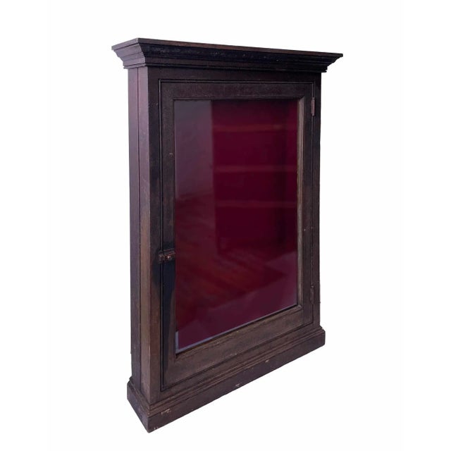Antique Cabinet With Original Glass For Sale - Image 4 of 6