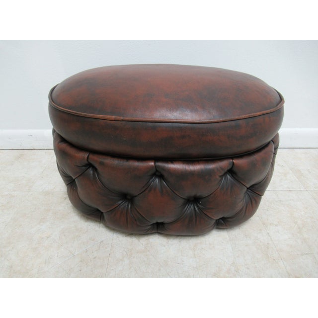Modern Council Furniture New Orleans Leather Chesterfield Foot Stool