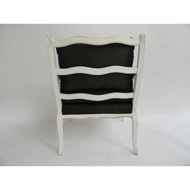 Wood Vintage Harlequin Armchairs Attributed to Maison Jansen Set of 4 For Sale - Image 7 of 12