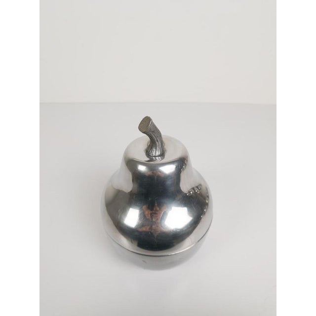 Silver Mid-Century Modern Sculptural Pear-Shaped Ice Bucket, Italy, 1960s For Sale - Image 8 of 16