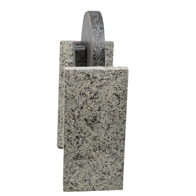 1980s Empire Art Products Faux Granite Marble Memphis Milano Style Clock For Sale - Image 4 of 7