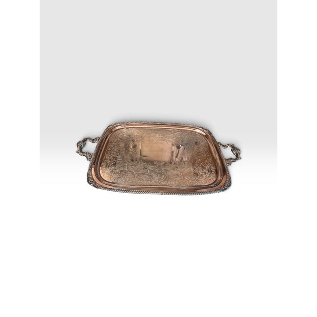Elegant vintage silverplate serving tray by E.G. Webster & Son for International Silver Co., model 2191. This impressive...