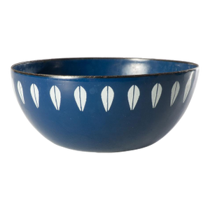 1960s Set of 8 Catherine Holm Small Royal Blue Enamel Lotus Bowls