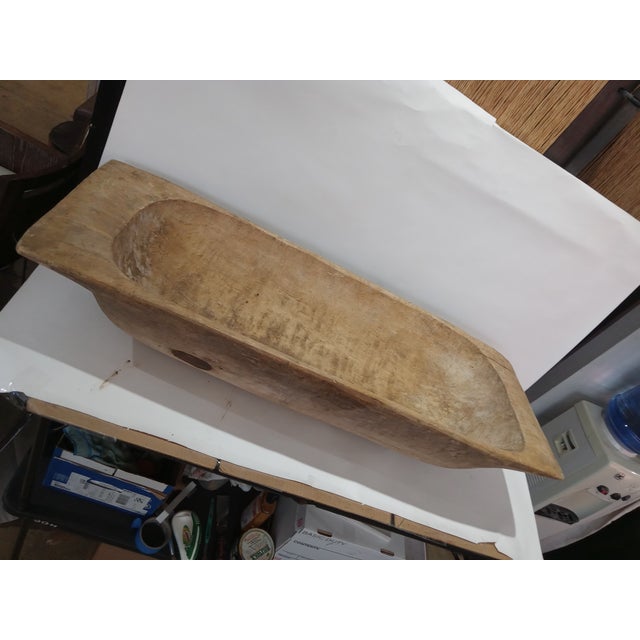 Vintage Tanzanian Hand-Carved Wooden Trough, Tribal Style, 1940 For Sale - Image 14 of 14